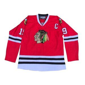 Rare Embroidered Chicago Blackhawks Hockey Jersey Jonathan Toews Red Large